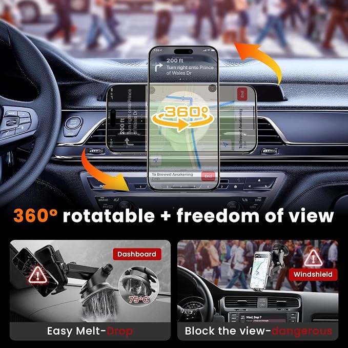 for MagSafe Car Mount Magnetic Phone Holder for Car [2026 Upgraded 22X Magnets & Double-Hooks] Phone Holders for Your Car Stand for Dashboard Vent GPS for iPhone 17/16/15/14/13 Android Apricot