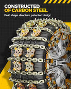 Tire Chains for Car/SUV/Pickup Truks, Adjustable Universal Emergency Snow Chains for Tire, 8.7-11.1 inch, 8 Pcs