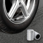 Tire Valve Stem Caps, Silver, 4 pcs/Pack, Anodized Aluminum Tire Valve Cap Set, Corrosion Resistant, Universal Stem Covers for Cars Trucks Motorcycles SUVs and Bikes