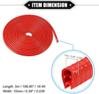 Car Door Edge Guard, 16.4ft U Shape Rubber Edge Trim Seal Strip Protector Universal for Car Truck ATV Boat Multifunctional No Glue PVC Iron Red