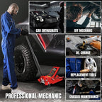 Hydraulic Low Profile Service/Floor Jack with Dual Piston Quick Lift Pump, 4 Ton (8,000 lb.) Capacity
