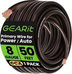 8 Gauge Wire 50 ft Black, 8 AWG Battery Cable CCA, Copper-Clad Aluminum Ground Cable for Car Audio Amp, Automotive, RV