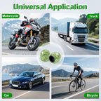 4 Pack Handmade Crystal Rhinestone Car Tire Valve Stem Caps, Universal for Cars, Trucks and Motorcycles - Green