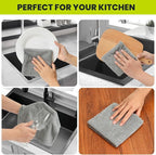 12 Pack Cleaning Cloth,Ultra Soft Absorbent Quick Drying Microfiber Cleaning Rags,No Scratches,Reusable,Washable,Lint Free Cleaning Towels for Kitchen,Window,Glass,car,11.8"×11.8"(Dark Grey)