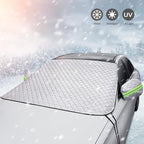 Extra Large Windshield Snow Cover for Ice & Sleet, Freeze Protector for Auto Coupe Sedan Truck Van SUV, 63" x 49.6" inch (Silver)