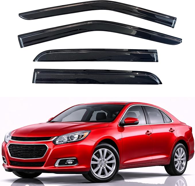 KPY Rain Guards Fit for 2013-2015 Chevrolet/Chevy Malibu, Out-Channel Window Visors Vent Wind Deflectors 4PC, Car Accessories for 2016 Malibu Limited
