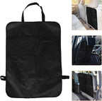 Car Seat Kick Mat and Back Protector with Hanging Storage Bag, Oxford Cloth Anti-kick Pad Organizer for Automotive Interior, Seat Back Storage for Car Travel and Family Use