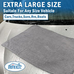 Professional Large Microfiber Car Drying Towels 2 Pack, Lint Free, Scratch Free, Highly Absorbent Drying Towel for Cars, SUVs, RVs, Trucks, and Boats,31" x 24",Grey