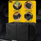 Car Seat Organizer & Lumbar Support - 33L Collapsible Front & Back Seat Organizer with Removable Back Support Pillow, Car Storage for SUV Auto Truck Van