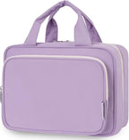 Travel Toiletry Bag for Women Large Hanging Makeup Bag Organizer Toiletries Bag for Full Size Essentials Accessories Cosmetics (Purple (Large))