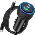 [Apple MFi Certified] iPhone 17 Car Charger Fast Charging, KYOHAYA 3Port 67W PD/QC Car Power Adapter USB-C Car Charger Car Accessories + Type-C Braided Cord for iPhone 17/17 Pro/16 Pro/15/Galaxy/Pixel