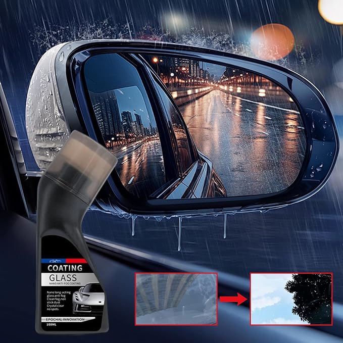 Hydrophobic Windshield Coating, with Long-Lasting Protection, 100ml, Car Windshield Anti Fog Brush, Automotive Window Protective Coating, Fast Drying, for Clear Vision