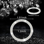 2 PCS Crystal Double Rhinestone Car Engine Start Stop Decoration Ring, Bling Car Interior Accessories for Women, Push to Start Button Cover Sticker, Automotive Decals, Colorful