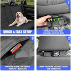 Dog Car Seat Cover for Back Seat, Car Seat Cover 60/40 Split Bench for Full-Size SUV, Pickup Truck, Big Truck - X-Large - 61" W