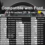 Car Steering Wheel Cover for Ford Escape,Explorer,Fusion,Focus,Bronco,Transit,Edge(Diamond Quilted - Black+Red- Standard Size)