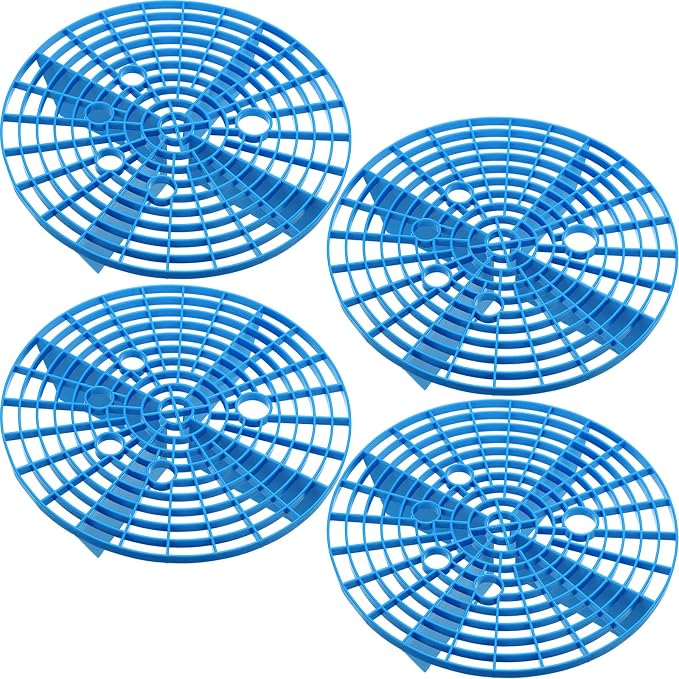 Car Wash Bucket Insert Grit Traps for Car Washing Detailing Kit Accessories Cleaning Tool Fits 12 Inch Diameter Bucket or 3-5 Gallon(Blue,4 Pieces)