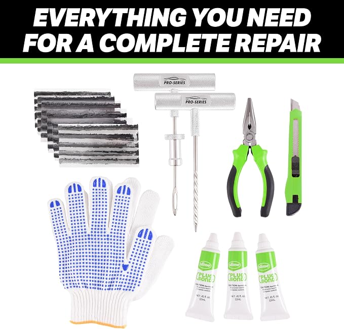 20503 Flat Tire Repair Reamer Plugger Kit, Heavy Duty, Universal, Complete 40 Piece Plug Kit