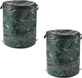 29.5-Gallon Pop up Outdoor Garbage Can Set - Set of 2 Collapsible Trash Cans for Parties, Yard Waste, or Laundry - Camping Accessories by