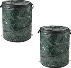 29.5-Gallon Pop up Outdoor Garbage Can Set - Set of 2 Collapsible Trash Cans for Parties, Yard Waste, or Laundry - Camping Accessories by