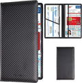 Car Registration and Insurance Card Holder, Vehicle License Document Glove Box Compartment Organizer, Interior Car Accessories for Women Men (Carbon Fiber Black)