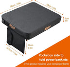 Portable Heated Seat Cushion, Memory Foam Heating Seat Pad for Outdoor Stadium Bleacher Camping, Power Bank Not Included（Black）