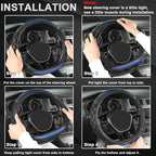 Steering Wheel Cover for Nissan Altima Rogue - Car Steering Wheel Cover for Nissan D Shape(Blue-D-Shaped)