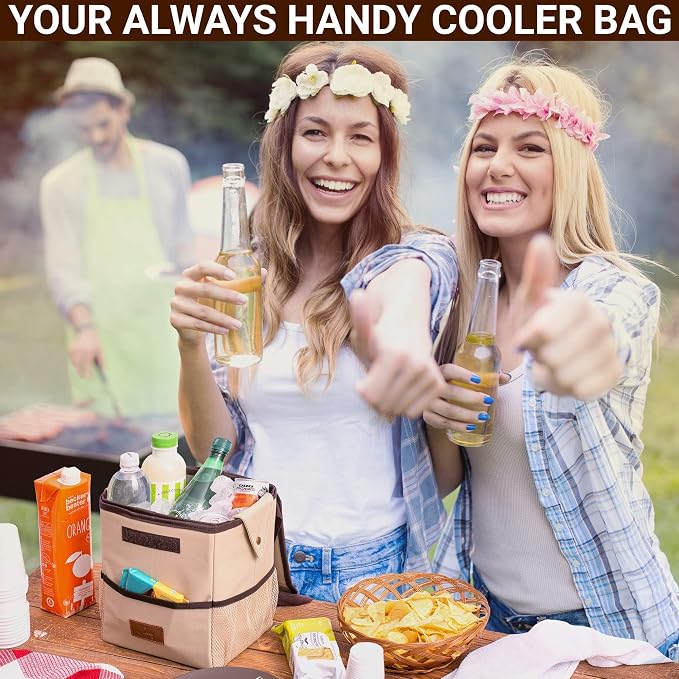 Car Trash Can [Touring Edition] - Removable Liner - 100% Leakproof, Odor Control Lid, Hanging Garbage Bin for SUV, Truck, Car (2 Gal, Beige)