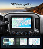 10" 64G Car Stereo for GMC Sierra Chevy Silverado 2014 2015 2016 2017 2018 Upgrade, Touchscreen Radio Head Unit Carplay/Android Auto/GPS/Bluetooth/AM/FM Radio/HD Backup Cam/SWC/Support Bose-System