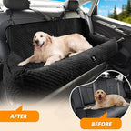 Dog Car Seat for Medium/Large Dogs Under 100 Lbs,Multi-Functional Dog Car Bed Washable Pet Travel Safety with Thick Cushion, Soft & Removable,for All Cars Back Seat (Black)