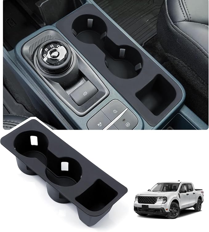 Cup Holder for Ford Maverick 2026 2025 2024 2023 2022 Center Console Cup Holder Insert Middle Console Silicone Drink Holder Organizer Waterproof Non-Slip Interior Decoration for Maverick Accessories