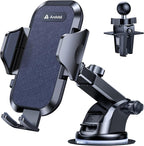 Car Phone Holder Mount (Strong Suction&Bumpy Road Stable) Phone Holders for Your Car, Cell Phone Car Mount for Windshield Dash Vent Truck Cradle Stand for iPhone 17 16 15 14 Pro Max, Blue