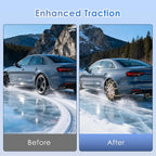 Qoosea Snow Chains 8Pcs Tire Chains Snow Chains for Car SUV Tire Chains with Tightening Buckles Universal Anti-Slip Snow Tire Chains Tire Cables Durable Chains for Tires Heavy Duty