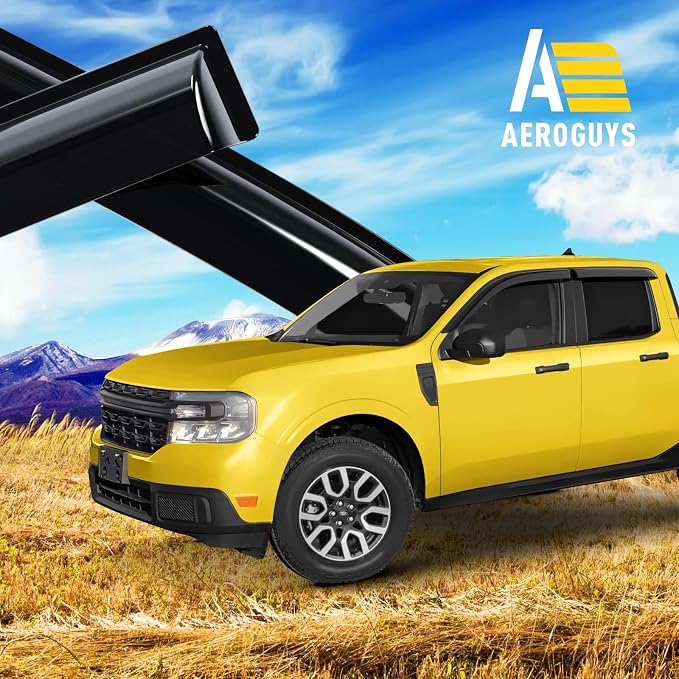 Extra Durable Window Deflectors Tape-On Window Visors Rain Guards Fit for Ford Maverick 2022-2026, Sun Visors, Wind Vent for Shades, Exterior Car Accessories - 4pcs. AG0511