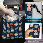 Car Trash Bag Cute Cat Car Garbage Bag Hanging Car Trash Can for Back Seat with Drawstring