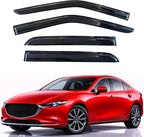 KPY Rain Guards Fit for 2019-2024 Mazda 3 Sedan, Out-Channel Window Visors Vent Wind Deflectors 4PC, Car Accessories for 19-24 Mazda 3 Sedan (Excludes Hatchback)