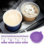 Car Cup Holder Coaster, Silicone Cup Holder Insert, Universal Non-Slip Cup Holders, Car Accessories Interior for Women and Man 4 Pack Light Purple