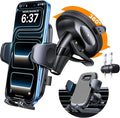 HTU [2026 Latest Upgrade Military-Grade Anti-Shake Car Phone Holder, 90+LBS Strong Suction Car Phone Mount, 360° Rotatable Mount for Dashboard Windshield Vent, for iPhone 17/16 Pro Max, Deep Gray