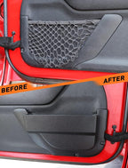 DP4 Front Door Storage Pockets Without Cup Holder, Side Insert Box Organizer for 2011-2018 Jeep Wrangler JK JKU 2/4 Door, Interior Expansion Accessories, Patented Design, Black, 2 PCS