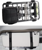 Car Sun Visor Organizer Vehicle Rigid MOLLE Panel Tactical Gear Rack EDC Pouch Tool Holster Bag Holder Visor Cover Truck Equipment Mount Plate Modular Storage Shelf Auto Accessories