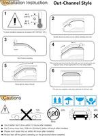 Side Window Wind Vent Deflectors fit for 1997-2006 Jeep Wrangler (TJ) 2-Door, 2pcs Out-Channel Tape-On Nice Rain Guards Set, Dark Smoke Nice Window Visor 92054