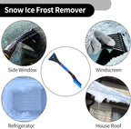 1pc 60x11cm Universal Car Ice Scraper Brush with Broom - SUV Snow Frost Remover for Car Truck RV Windscreen Side Window Anti Crash - Plastic Blue Snow Shoveling Defrost Clearing
