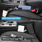 Car Seat Gap Filler with Hook, Car Organizers and Storage with Phone Holder, Car Seat Accessories, Car Organizer Fit Sedan SUV Truck-2PCS Black