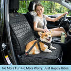 2 Pack Front Seat Covers for Dogs, 600D Waterproof Dog Car Seat Covers with Side Flaps Non Slip Scratch Proof, Captain Chair Car Seat Protector Cover for Pets & Daily Use, Fits Cars SUV Trucks