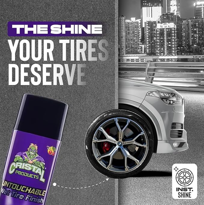 Untouchable Tire Shine Spray – Long-Lasting Wet Tire Finish for Deep Gloss & Protection – Waterproof Tire Shine, Easy Application, Premium Tire Cleaner Shine 8oz (6PK)
