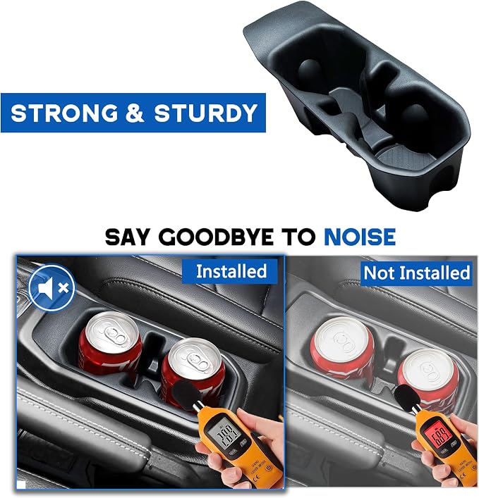 Cup Holder for 2018-2025 2026 Jeep Wrangler JL JLU 4XE/Gladiator JT Accessories Cup Holder Insert Coaster TPE Non-Slip Center Console Drink Holder Organizer Cupholder Liner Pad Interior Black