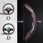 Carbon Fiber Steering Wheel Covers 3 Piece Clip on Steering Wheel Cover (Pink)