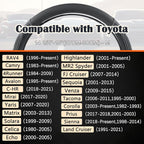 Car Steering Wheel Cover for Toyota RAV4,Camry,Highlander,Corolla,Prius,Tacoma,Standard Size - Black+Gray Line