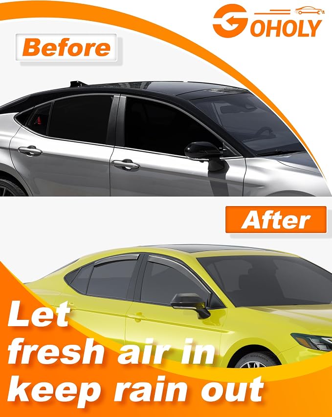 in-Channel Window Rain Guard for Fit for Toyota Camry 2025-2026 Rain Guards Side Window Visors Low Profile Vent Visor Window Deflectors Vent Shades Car Accessories