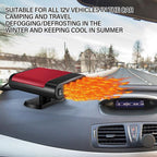 2 Pcs 12V 150W Portable Car Heater Defroster 2 in 1 Modes Automobile Windscreen Fan Heating and Cooling Windshield Fan Defroster Demister with Plug into Cigarette Lighter (Red)