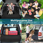 SUV Cargo Liner for Dogs, Water Resistant Trunk Cover with Side Flaps, Compact to Mid-Size Fit Cargo Area Protector with Bumper Flap for Smaller SUVs, Black